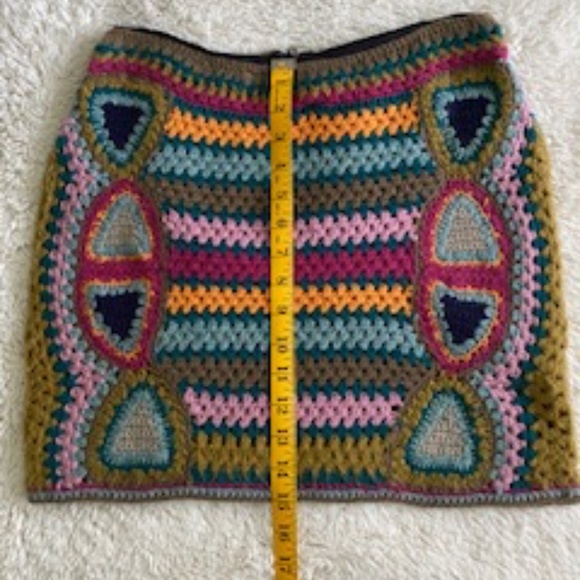 Anthropologie FIETS VOOR 2 Boho Dear Penny Crochet Knit Skirt XS - Picture 6 of 10